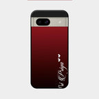 Customize Name Gradient Glass Case Cover Red Wine For Google Pixel 8A 5G