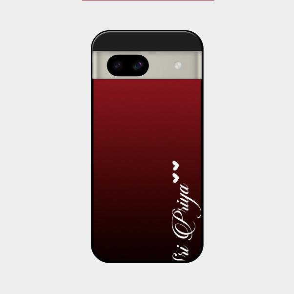 Customize Name Gradient Glass Case Cover Red Wine For Google Pixel 8A 5G