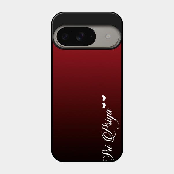 Customize Name Gradient Glass Case Cover Red Wine For Google Pixel 9 5G