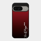 Customize Name Gradient Glass Case Cover Red Wine For Google Pixel 9 5G