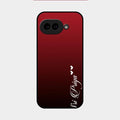 Customize Name Gradient Glass Case Cover Red Wine For Google Pixel 9A 5G