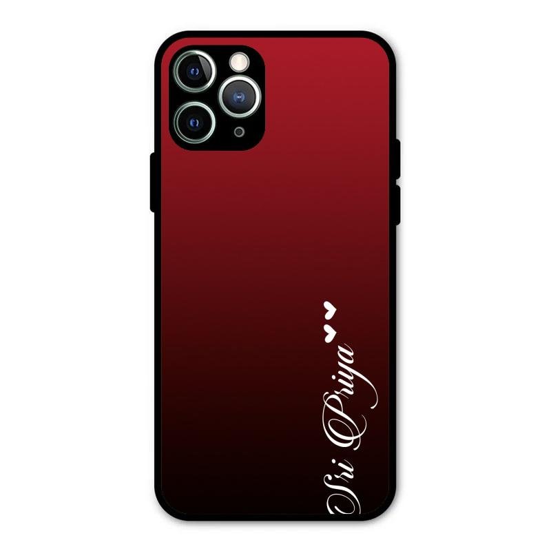 Customize Name Gradient Glass Case Cover Red Wine For iPhone 11 Pro Max