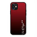 Customize Name Gradient Glass Case Cover Red Wine For iPhone 12