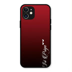 Customize Name Gradient Glass Case Cover Red Wine For iPhone 12