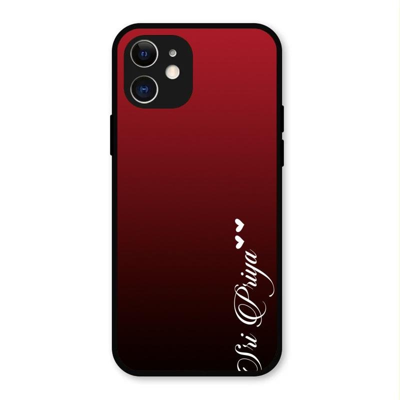 Customize Name Gradient Glass Case Cover Red Wine For iPhone 12