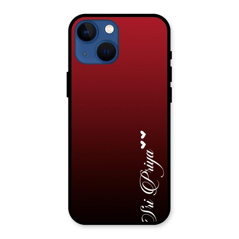Customize Name Gradient Glass Case Cover Red Wine For iPhone 13 mini