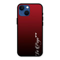 Customize Name Gradient Glass Case Cover Red Wine For iPhone 13 mini