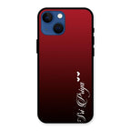 Customize Name Gradient Glass Case Cover Red Wine For iPhone 13 mini