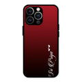 Customize Name Gradient Glass Case Cover Red Wine For iPhone 13 Pro