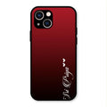 Customize Name Gradient Glass Case Cover Red Wine For iPhone 13