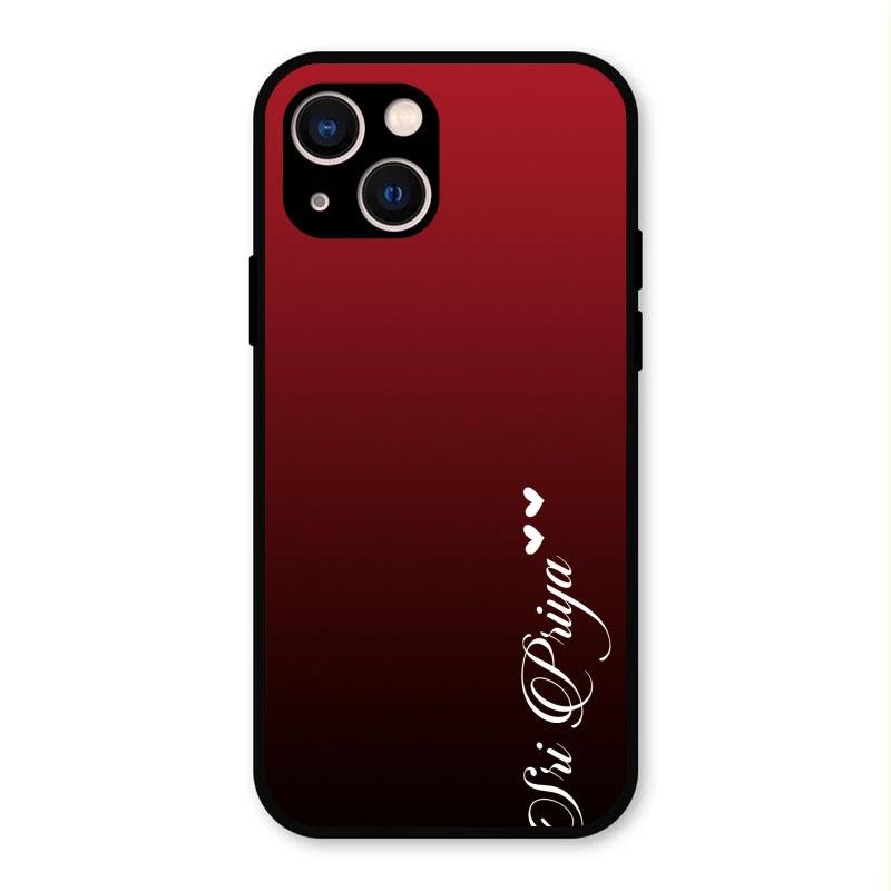 Customize Name Gradient Glass Case Cover Red Wine For iPhone 13