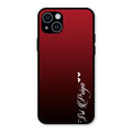 Customize Name Gradient Glass Case Cover Red Wine For iPhone 14 Plus