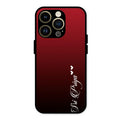 Customize Name Gradient Glass Case Cover Red Wine For iPhone 14 Pro Max