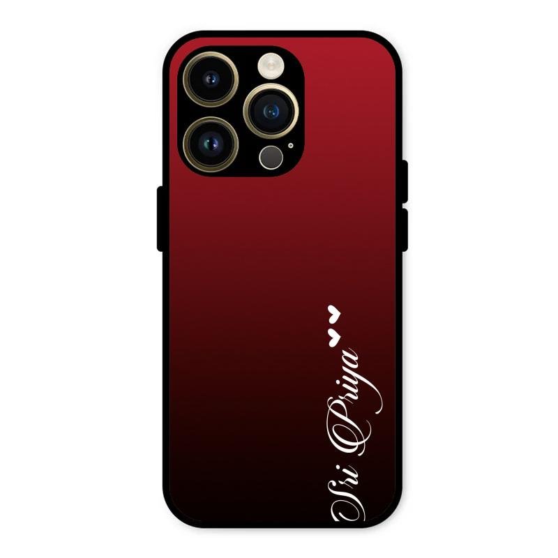 Customize Name Gradient Glass Case Cover Red Wine For iPhone 14 Pro