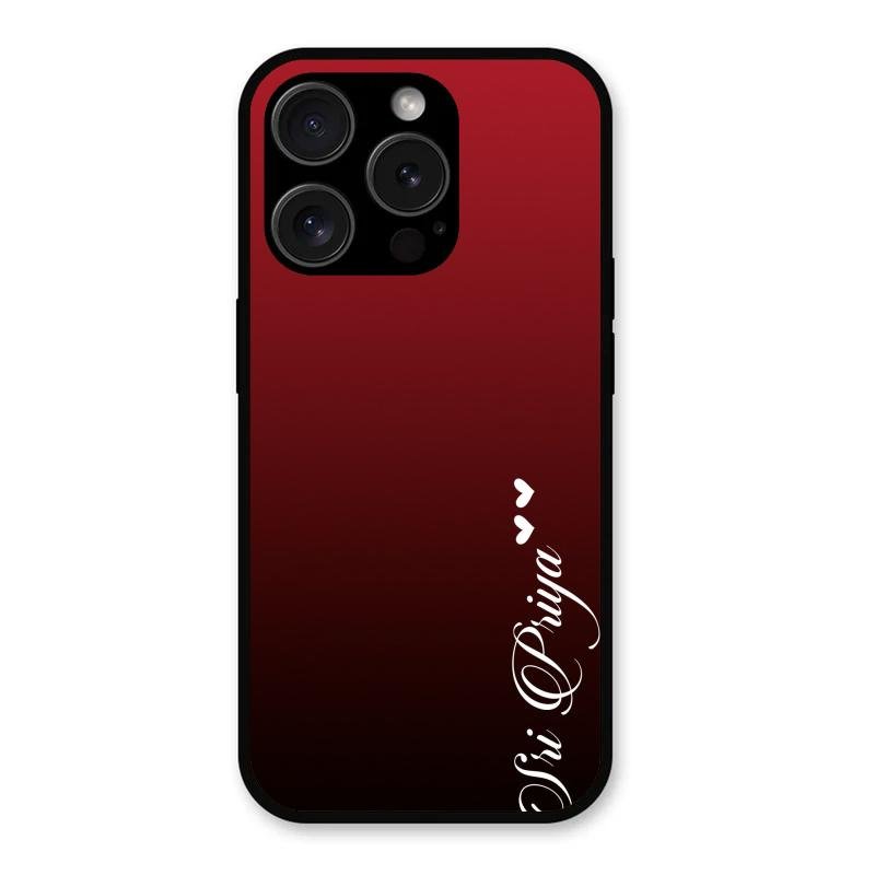 Customize Name Gradient Glass Case Cover Red Wine For iPhone 15 Pro