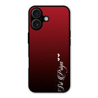 Customize Name Gradient Glass Case Cover Red Wine For iPhone 16 Plus