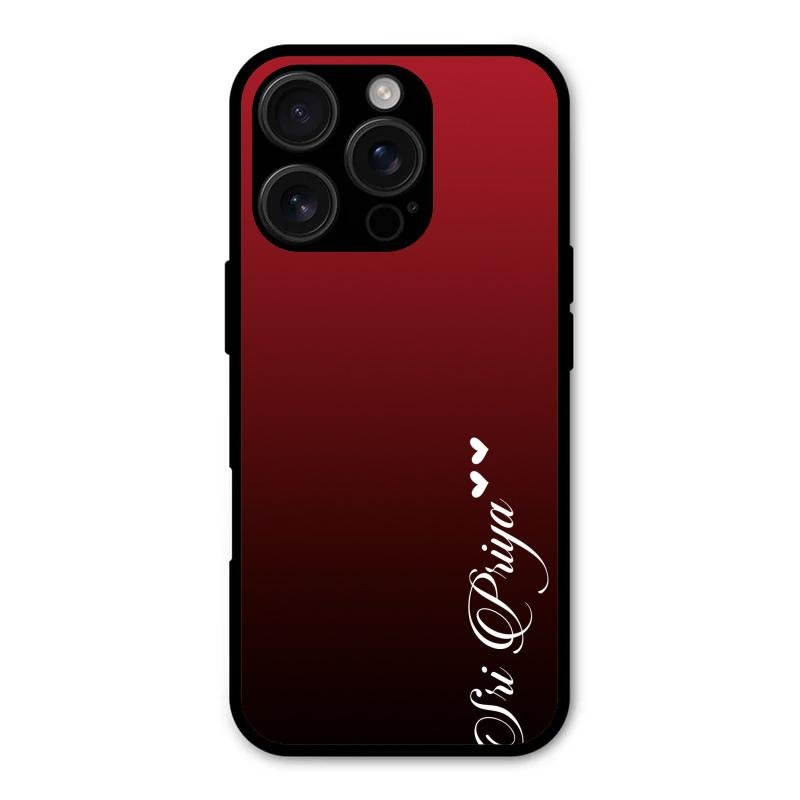Customize Name Gradient Glass Case Cover Red Wine For iPhone 16 Pro