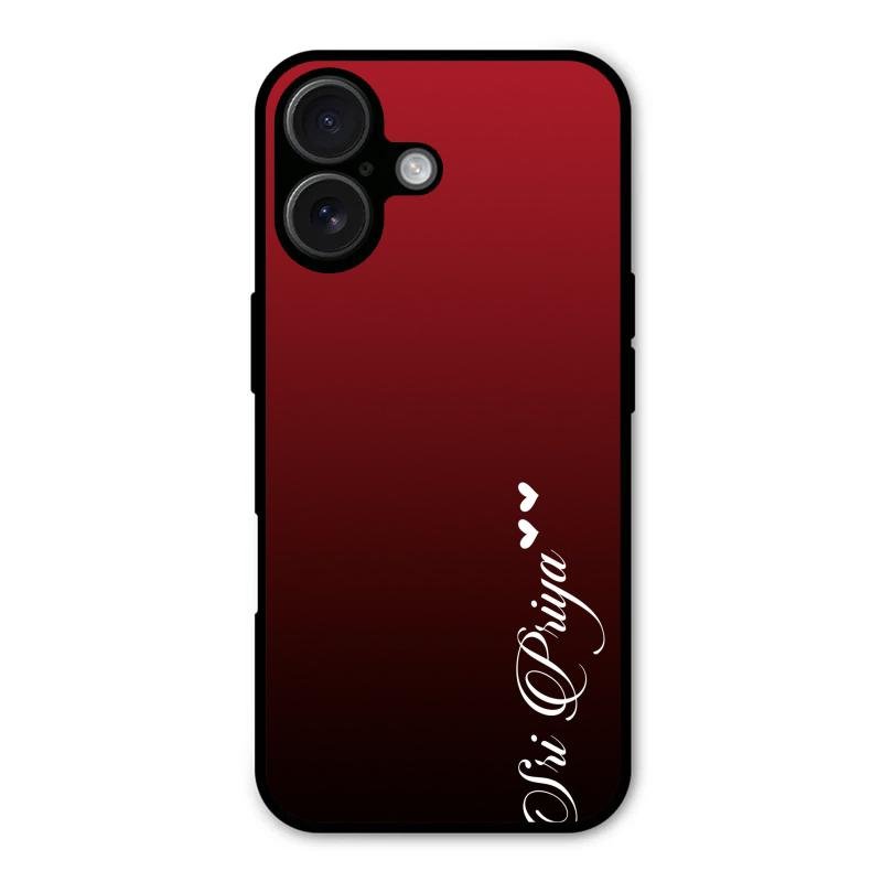Customize Name Gradient Glass Case Cover Red Wine For iPhone 16