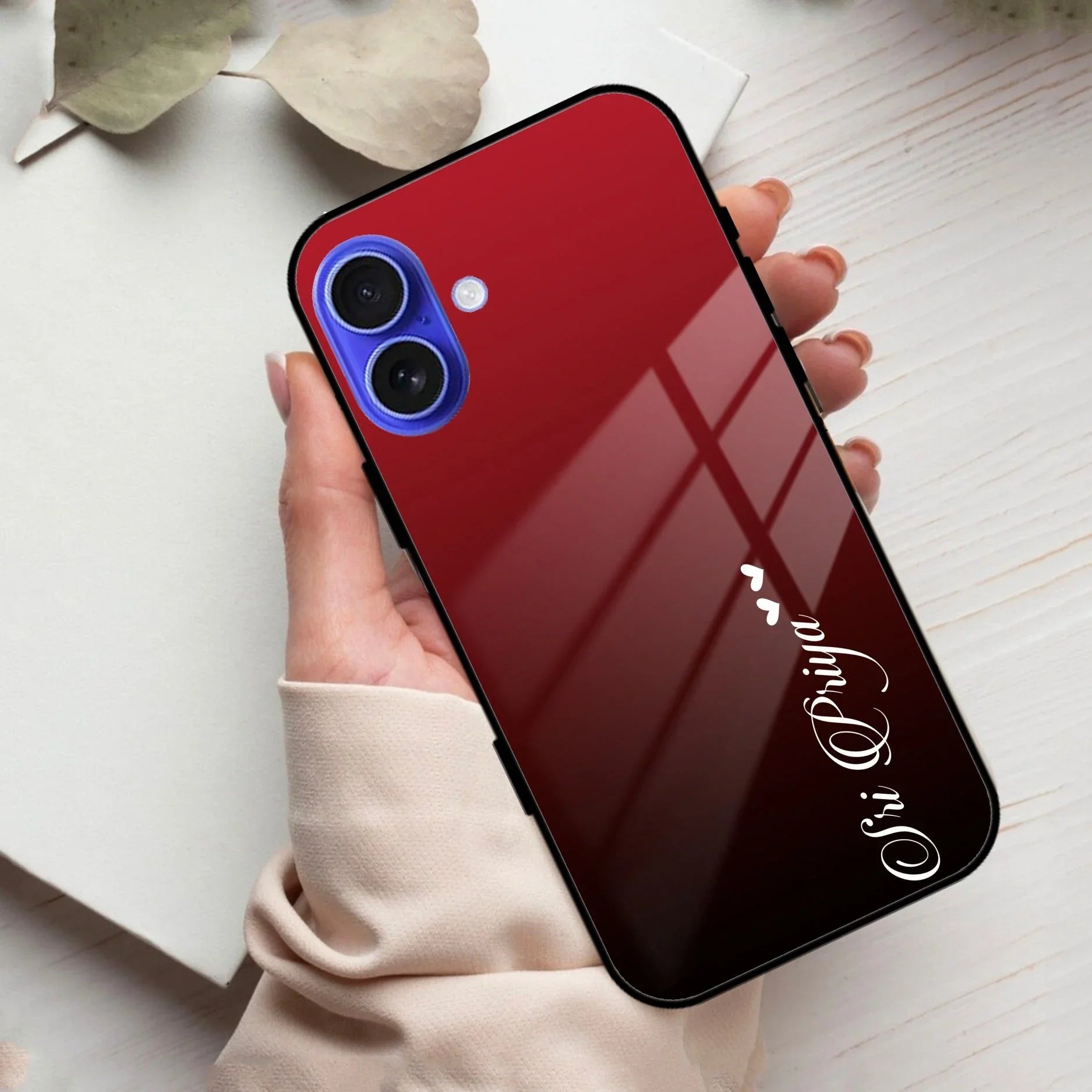 Customize Name Gradient Glass Case Cover Red Wine For iPhone - ShopOnCliQ