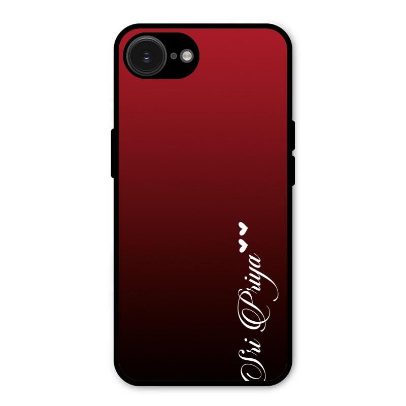 Customize Name Gradient Glass Case Cover Red Wine For iPhone 16e