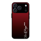 Customize Name Gradient Glass Case Cover Red Wine For iPhone 17 Pro Max