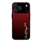Customize Name Gradient Glass Case Cover Red Wine For iPhone 17 Pro
