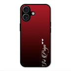 Customize Name Gradient Glass Case Cover Red Wine For iPhone 17