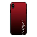 Customize Name Gradient Glass Case Cover Red Wine For iPhone XR