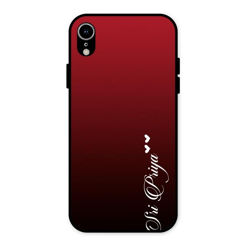 Customize Name Gradient Glass Case Cover Red Wine For iPhone XR