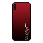 Customize Name Gradient Glass Case Cover Red Wine For iPhone XS Max