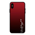 Customize Name Gradient Glass Case Cover Red Wine For iPhone XS