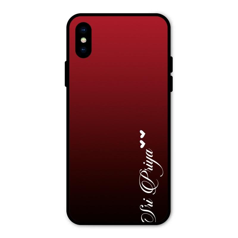 Customize Name Gradient Glass Case Cover Red Wine For iPhone XS