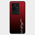 Customize Name Gradient Glass Case Cover Red Wine For Iqoo 11 5G