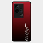 Customize Name Gradient Glass Case Cover Red Wine For Iqoo 11 5G