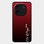 Customize Name Gradient Glass Case Cover Red Wine For Iqoo 12 5G