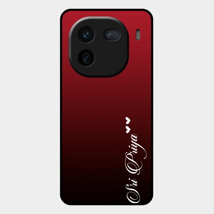 Customize Name Gradient Glass Case Cover Red Wine For Iqoo 12 5G