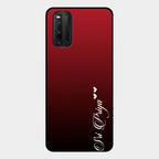Customize Name Gradient Glass Case Cover Red Wine For Iqoo 3 5G