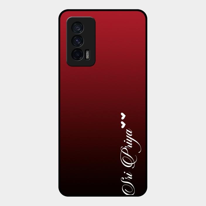 Customize Name Gradient Glass Case Cover Red Wine For Iqoo 7 5G