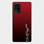 Customize Name Gradient Glass Case Cover Red Wine For Iqoo 7 Legend 5G