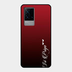Customize Name Gradient Glass Case Cover Red Wine For Iqoo 9 5G