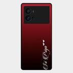 Customize Name Gradient Glass Case Cover Red Wine For Iqoo 9 Pro 5G