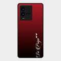 Customize Name Gradient Glass Case Cover Red Wine For Iqoo 9T 5G