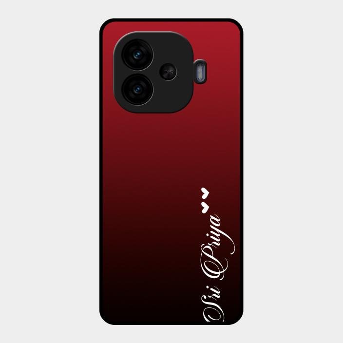 Customize Name Gradient Glass Case Cover Red Wine For Iqoo Neo 10R 5G