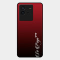 Customize Name Gradient Glass Case Cover Red Wine For Iqoo Neo 6 5G