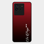 Customize Name Gradient Glass Case Cover Red Wine For Iqoo Neo 6 5G
