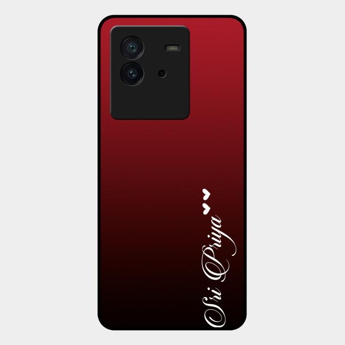 Customize Name Gradient Glass Case Cover Red Wine For Iqoo Neo 6 5G