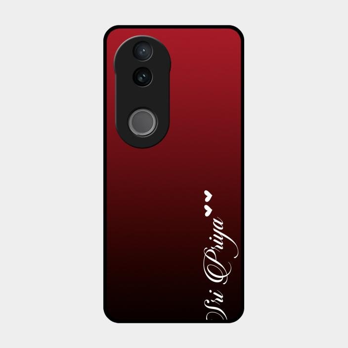Customize Name Gradient Glass Case Cover Red Wine For Iqoo Z10R