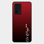 Customize Name Gradient Glass Case Cover Red Wine For Iqoo Z5 5G