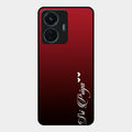 Customize Name Gradient Glass Case Cover Red Wine For Iqoo Z6 Lite 5G