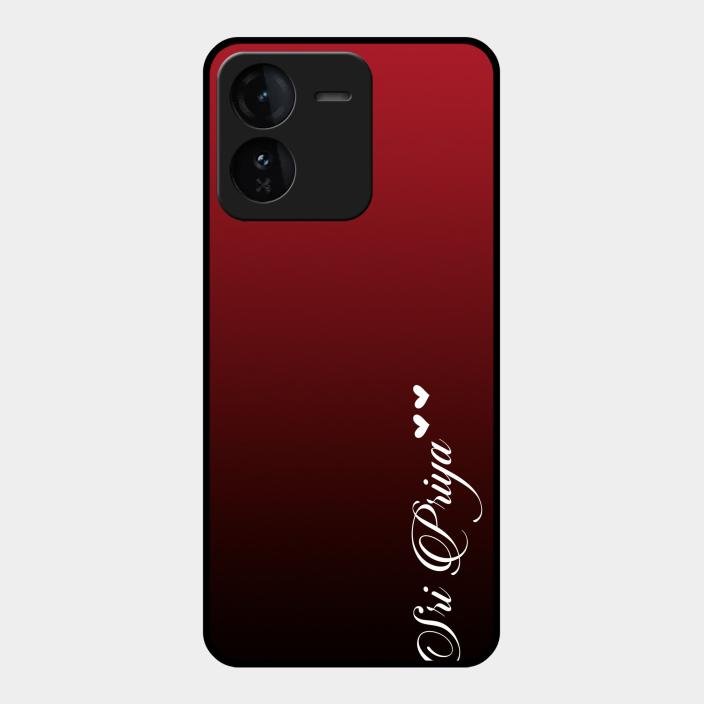 Customize Name Gradient Glass Case Cover Red Wine For Iqoo Z9 5G